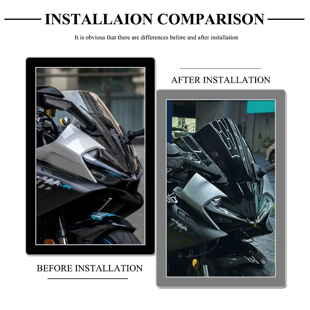 Windscreens Accessories Fit For CFMOTO 675SR 675SR-R 675SR R Motorcycle Front Spoiler Windshield - Automotive LED Light
