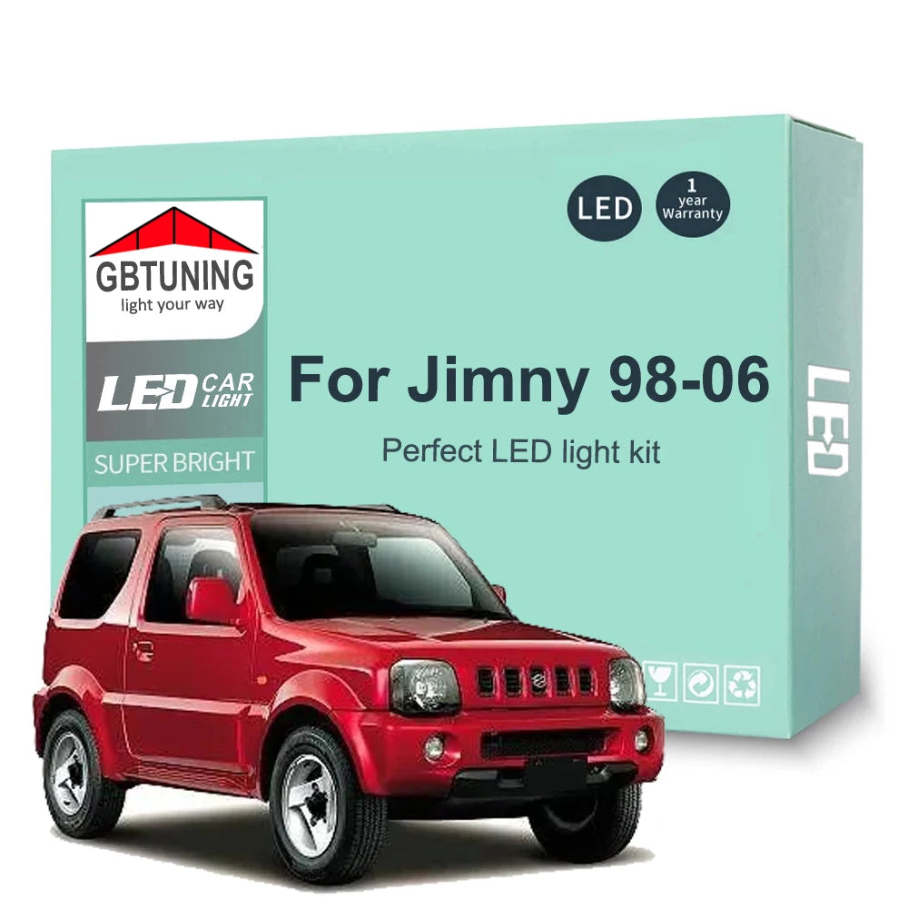 8-Piece LED Interior Light Kit for Suzuki Jimny 1998-2006 - Canbus Dome Map Door Trunk Bulbs | AUTOKITSHOP