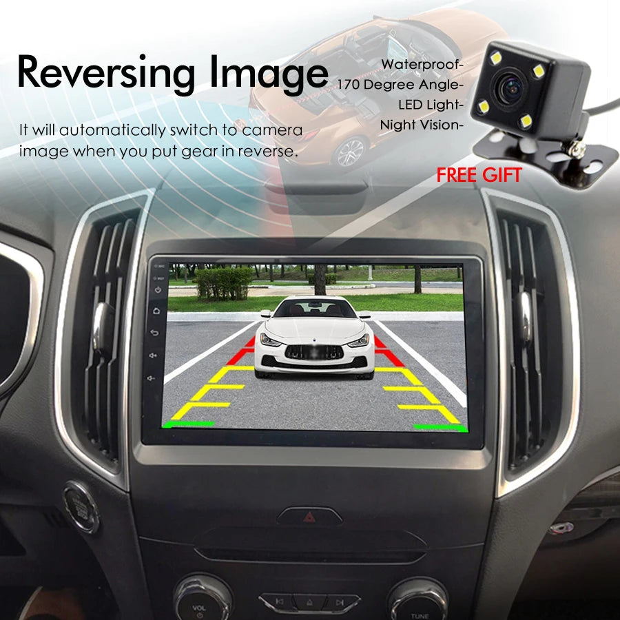 Wireless CarPlay Android 14 AI Voice Car Radio Stereo 128GB GPS Navigation For Ford Edge S