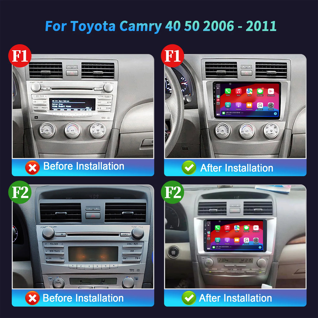 For Toyota Camry 40 50 2006-2011 Wireless CarPlay Multimedia Car Radio Android 14 Navigati