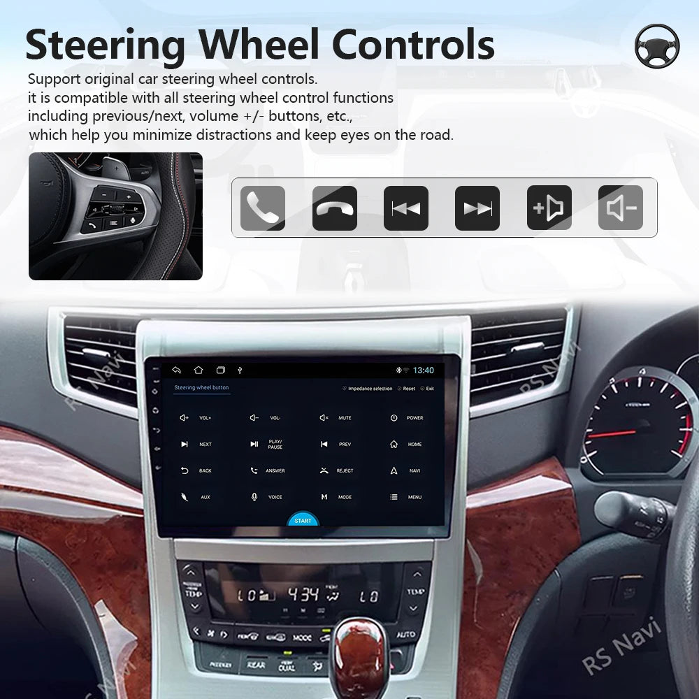 Plug and Play Android 16 Carplay 2K Screen Car Radio Multimedia Player For Toyota Vellfire