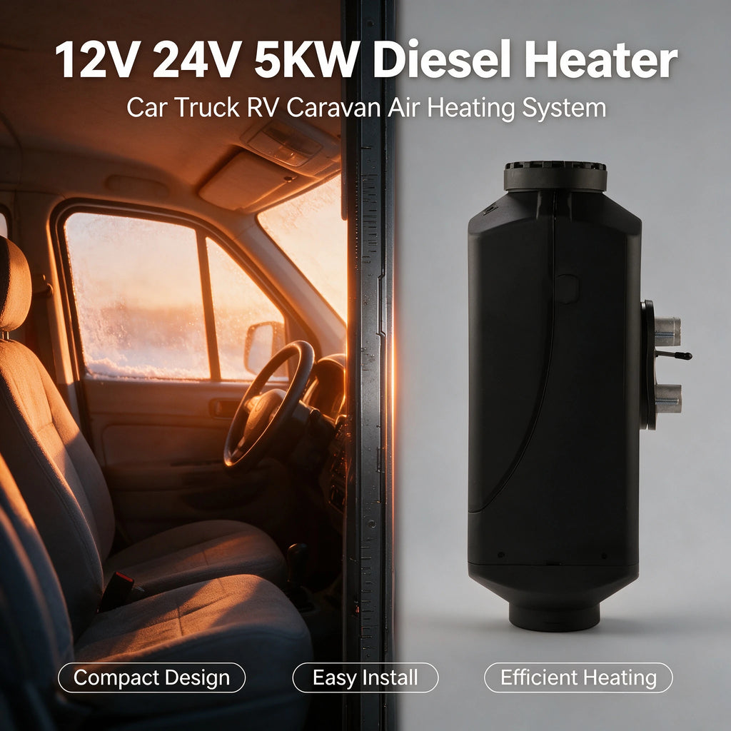 Easy Install 5KW 12V 24V Car Diesel Air Parking Heater Low Noise Full Heater Kit for Truck RV Bu - Automotive LED Light