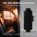 Easy Install 5KW 12V 24V Car Diesel Air Parking Heater Low Noise Full Heater Kit for Truck RV Bu - Automotive LED Light