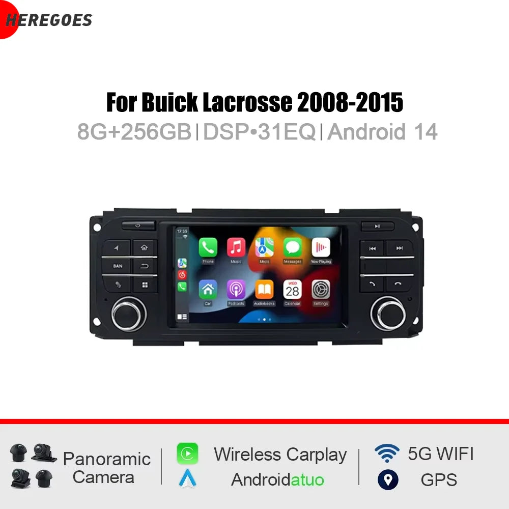 7" CarPlay Android 15 8 Core 12GB RAM 256GB GPS Car Radio Player for Jeep Grand Cherokee Liberty Wrangler Chrysler 2002-