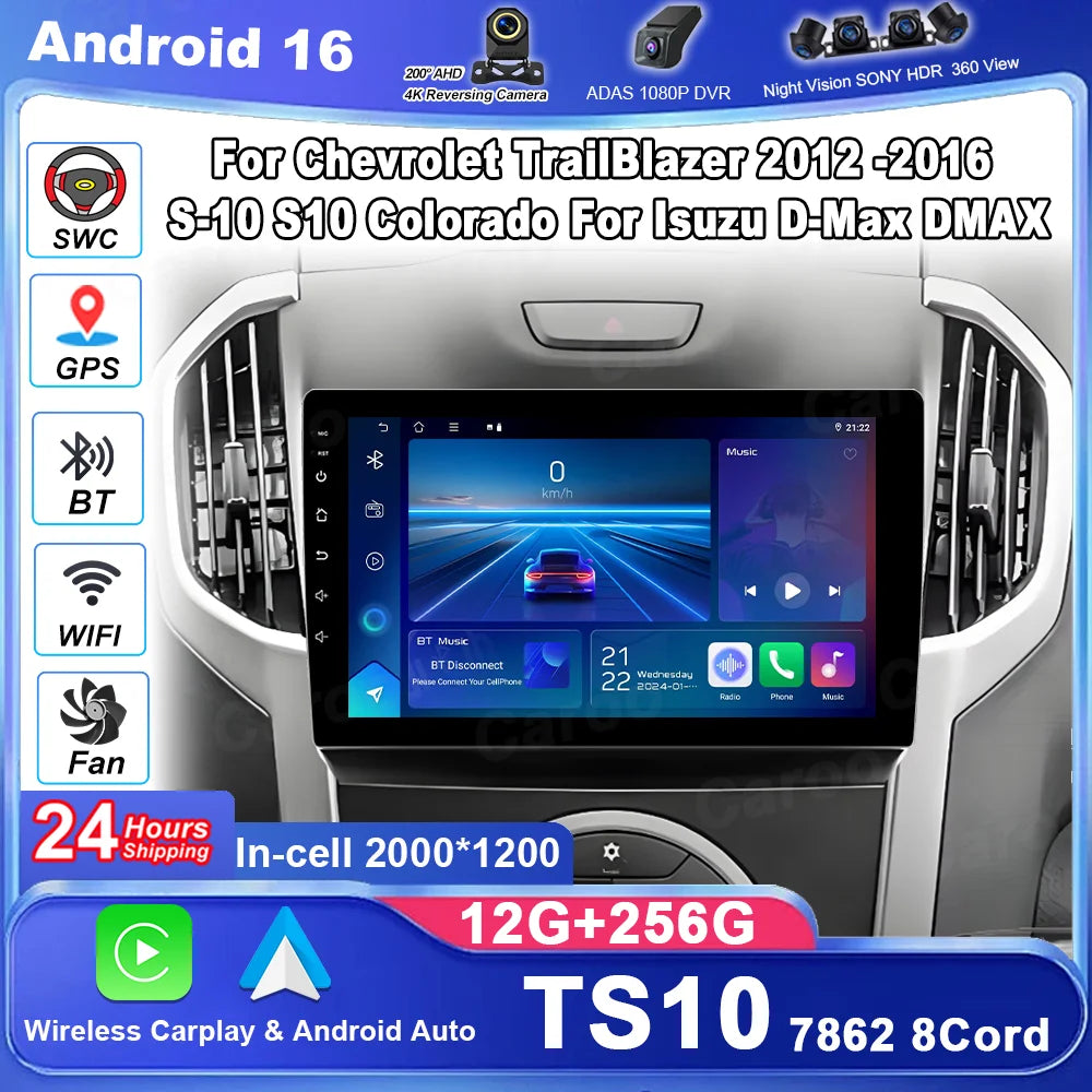 Android Carplay Car Radio Multimedia For Chevrolet TrailBlazer 2012 -2016 S-10 S10 Colorad