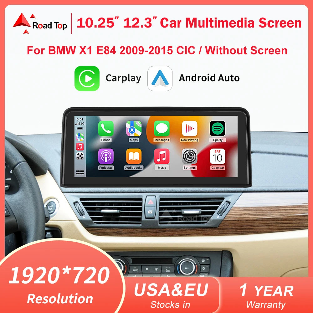 10.25'' 12.3'' 1920*720 Wireless CarPlay Android Auto Car Multimedia for BMW X1 E84 2009-2 | AUTOKITSHOP