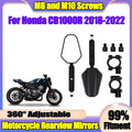 With Screw 8mm 10mm Motorcycle Rearview Mirrors Off Road Adv Wide Side Mirror Kit 360° Adj