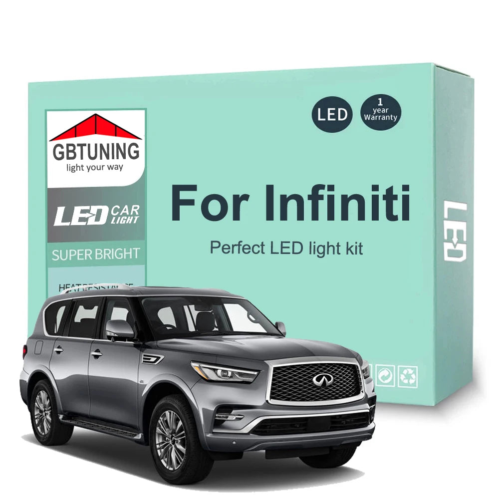 LED Interior Light Kit for Infiniti Q30 Q50 Q60 Q70 QX30 QX50 QX56 QX60 QX70 QX80 FX35 FX37 EX35 EX37 G35 G37 M35 M37...