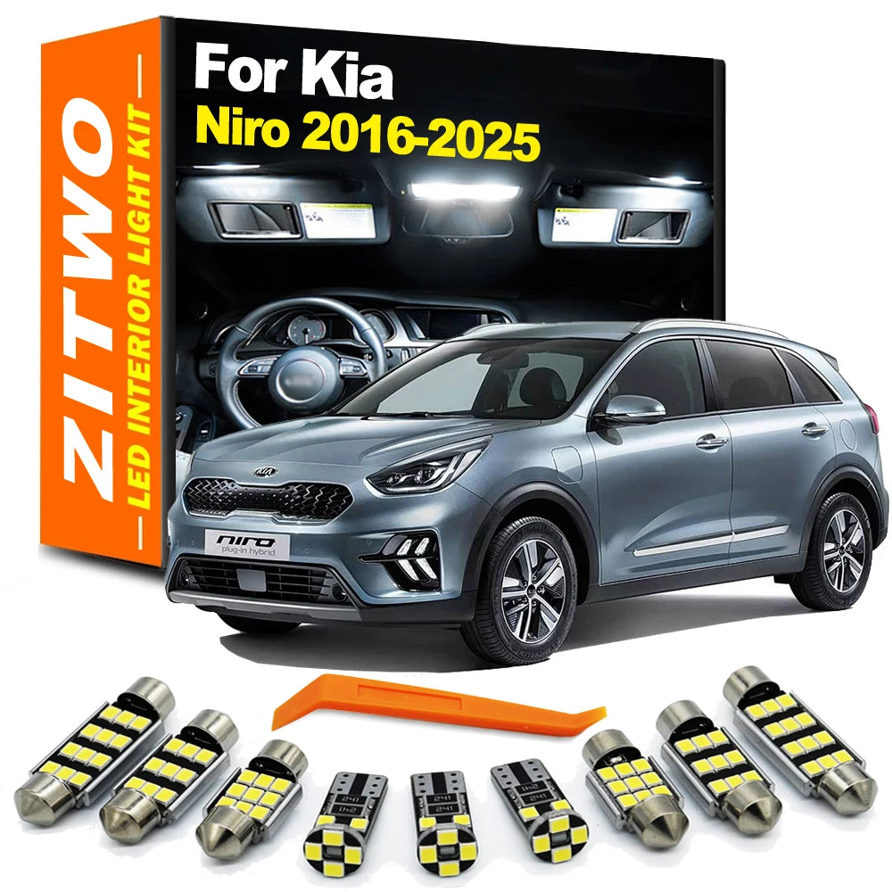 13Pcs Car LED Bulb Interior Dome Reading License Plate Light Kit For Kia Niro 2016 2017 2018 201 - Canbus LED Car Light