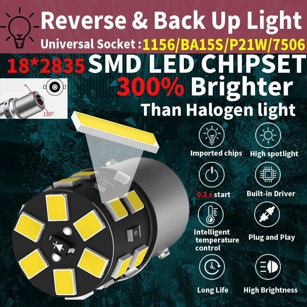 LED Reverse Light Blub Lamp P21W BA15S Canbus For VW Passat B5 B5.5 B6 Golf MK3 MK4 MK5 MK