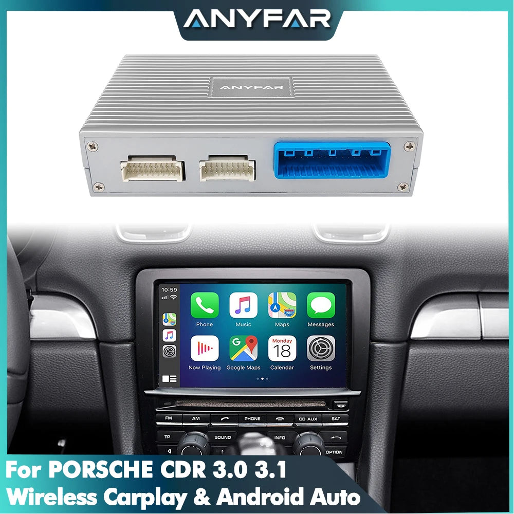 Wireless CarPlay Android Auto decoder box for Porsche CDR 3.0 3.1 911 Cayanne Cayman Boxst