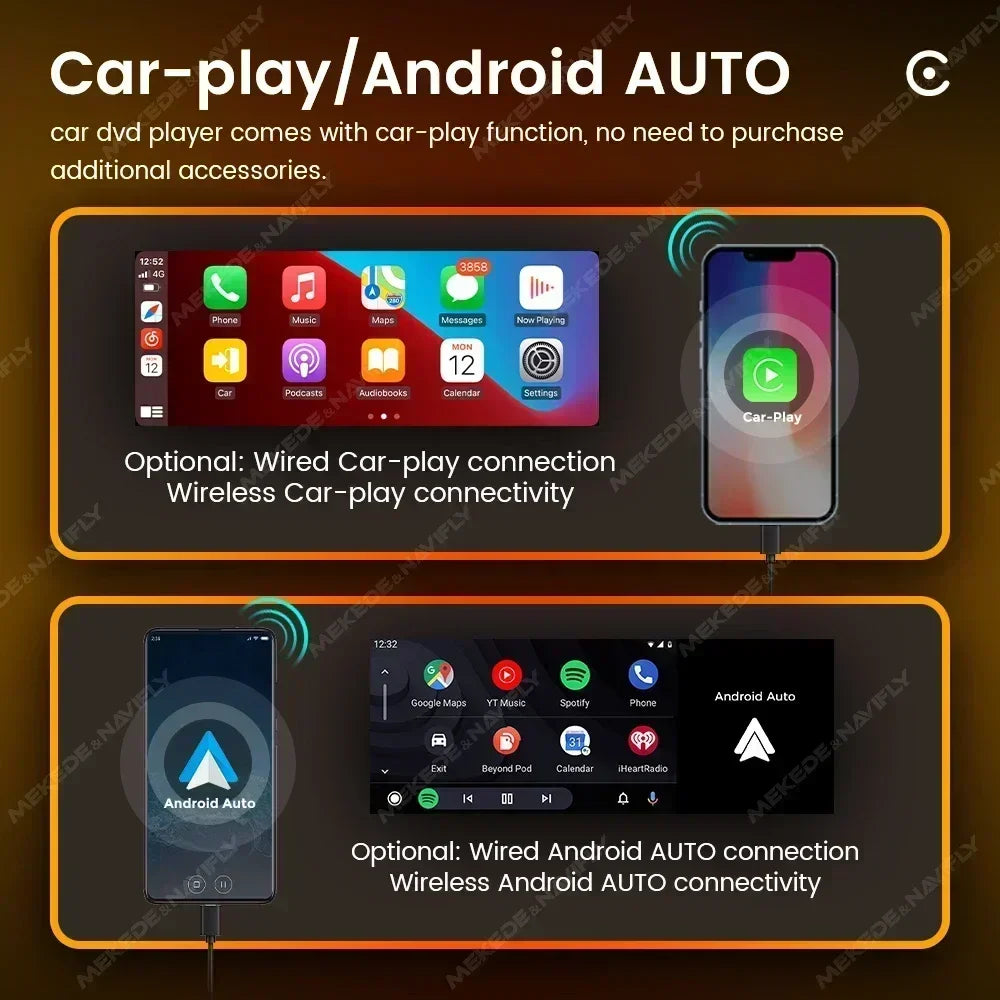 1DIN MP5 Universal Car Radio FM Support Wireless Carplay Android AUTO AUX USB SWC 6.86-Inc | AUTOKITSHOP