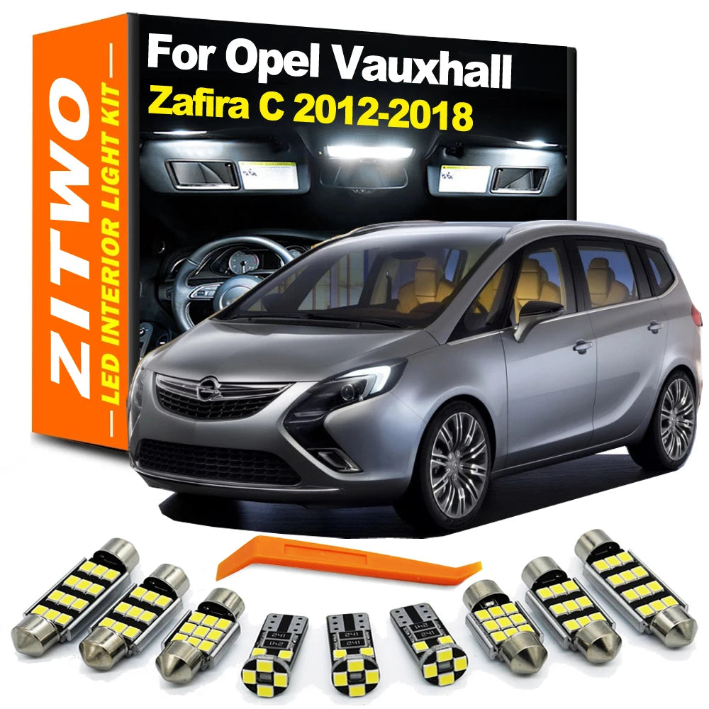 ZITWO 15Pcs LED Interior Dome Map Reading Light Kit For Opel Vauxhall Zafira Tourer C 2012 2013  - Canbus LED Car Light