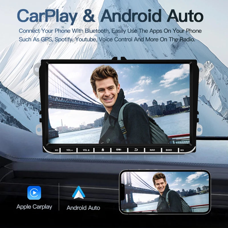 SZLELV 2Din Car Radio Android 15 For Volkswagen Golf 5 6 Polo Passat B6 CC Skoda Jetta Uni