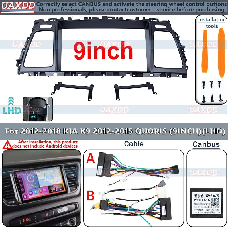9Inch Car Frame Fascia Adapter Android Radio Dash Fitting Panel Kit For KIA K9 2012-2018 Q