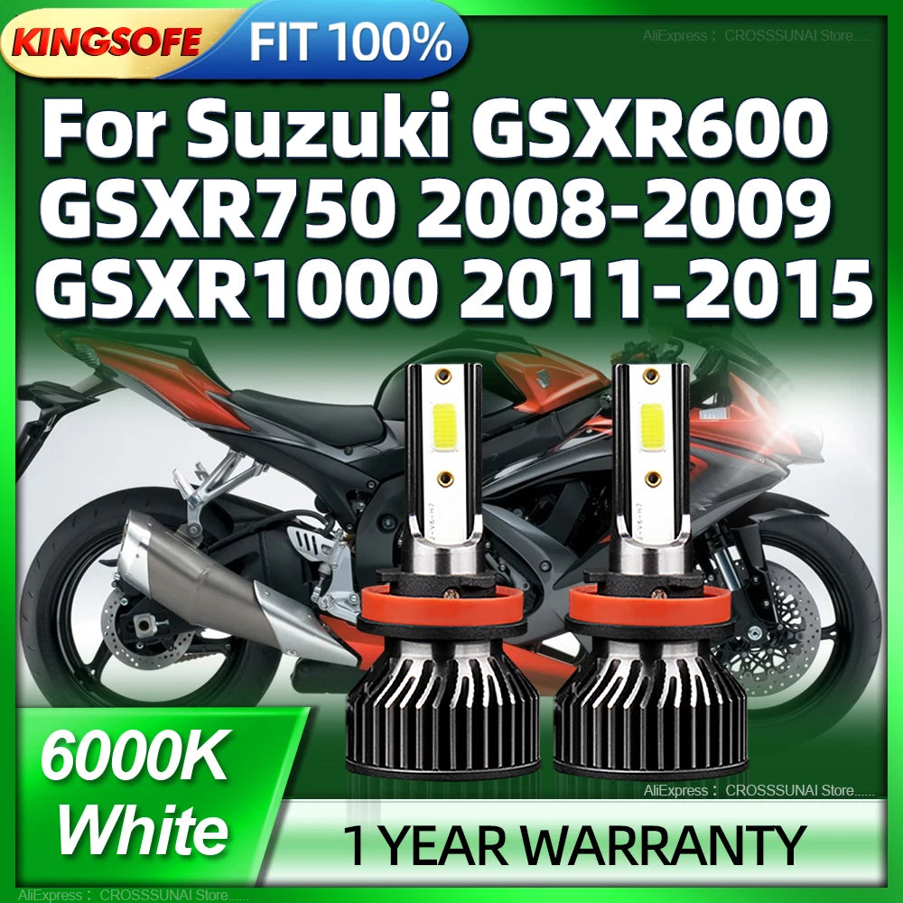 12V Motorcycle 120W H9 LED Headlight Bulbs 6000k For Suzuki GSXR600 GSXR750 2008-2009 GSXR