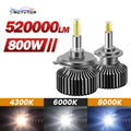 ACTVTCA H7 H4 LED Headlights 4300K H1 H8 H9 H11 9005 HB3 9006 HB4 6000K Car Lights 9012 HI