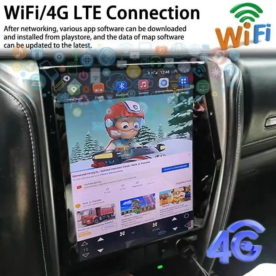 GPS Carplay 12.1'' Car Radio Vertical Screen For TOYOTA Fortuner HILUX Revo 2016-2022 Andr
