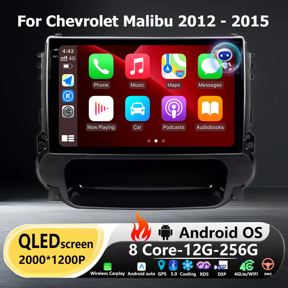 Car Radio Multimedia Video Player GPS Navigation Stereo For Chevrolet Malibu 2012 - 2015 A