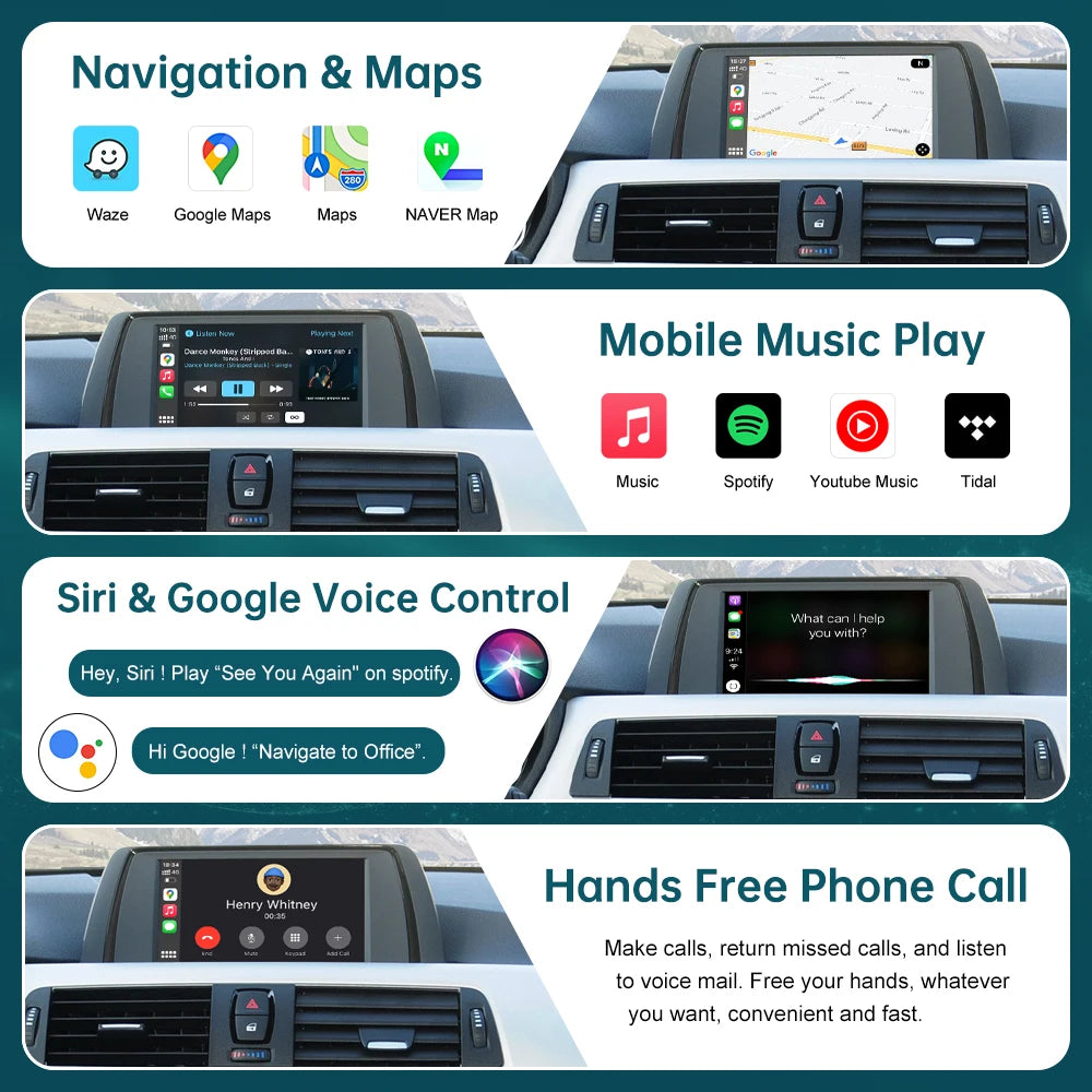 Wireless CarPlay for BMW CIC NBT EVO 1 2 3 4 5 6 7 Series X1 X3 X4 X5 X6 MINI F56 F15 F16