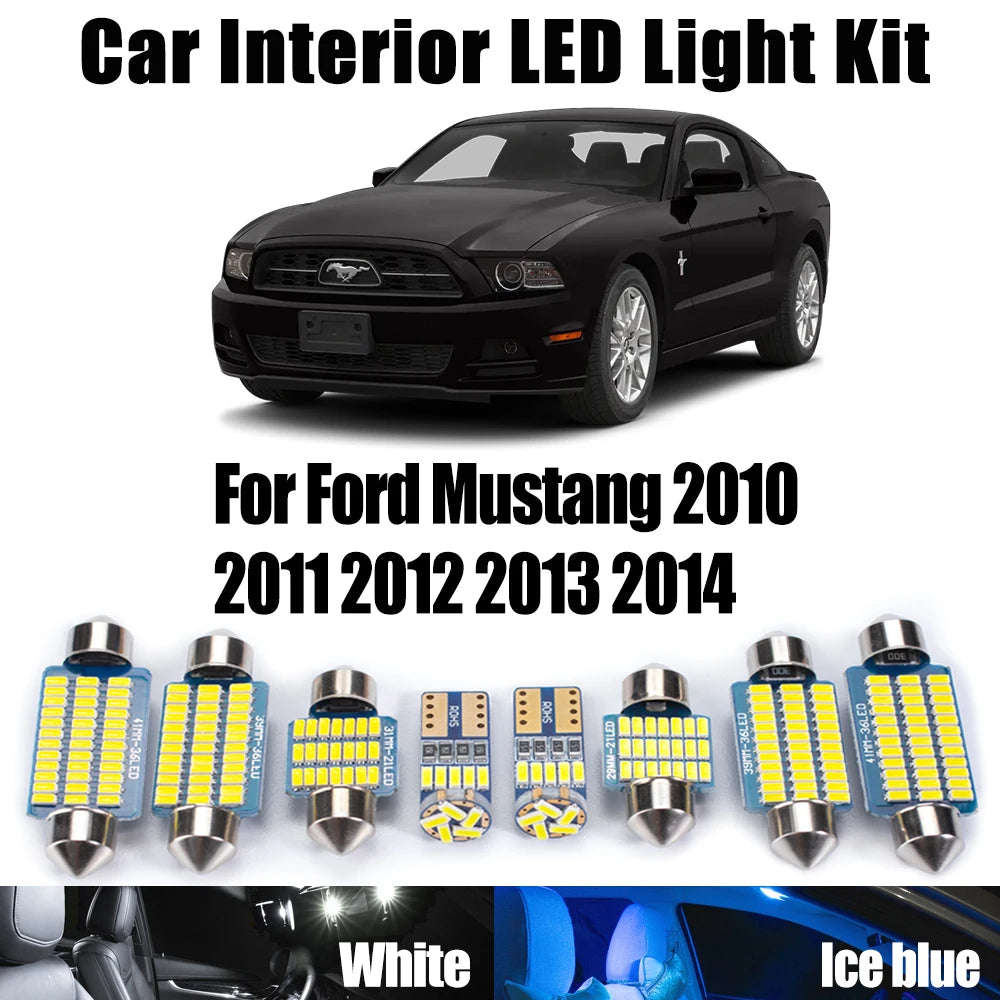 11-Piece LED Interior Light Kit for Ford - Canbus Error-Free Interior Bulbs