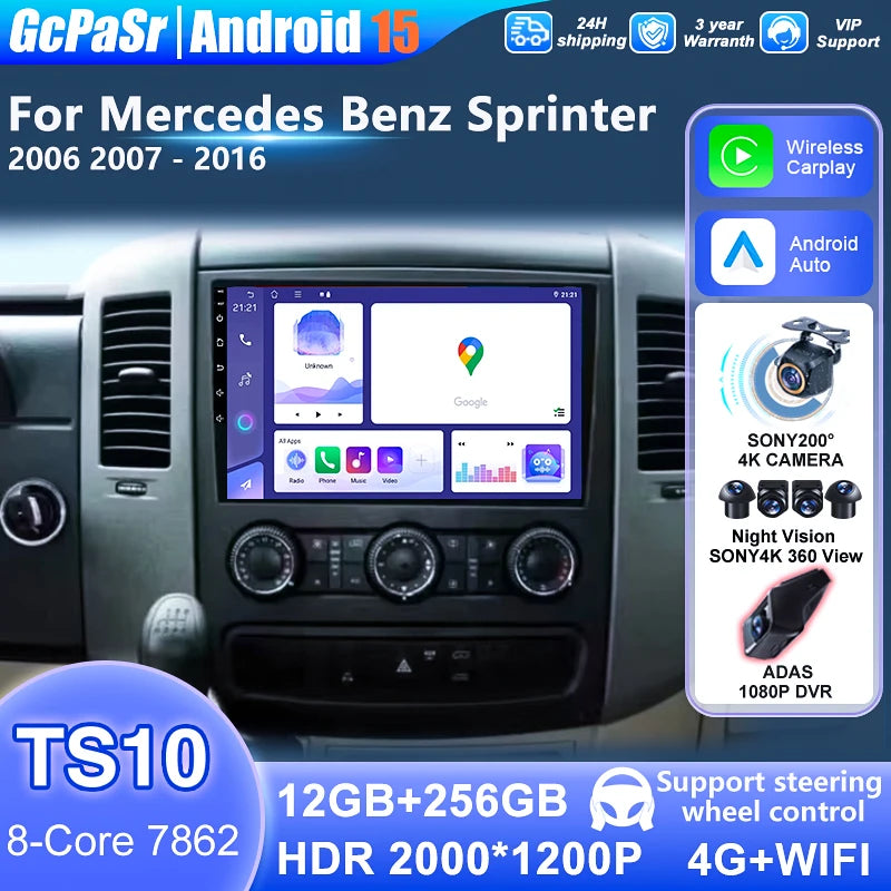 For VW Crafter For Mercedes Benz Sprinter 2006 2007 - 2016 Car Radio Multimedia Video Play