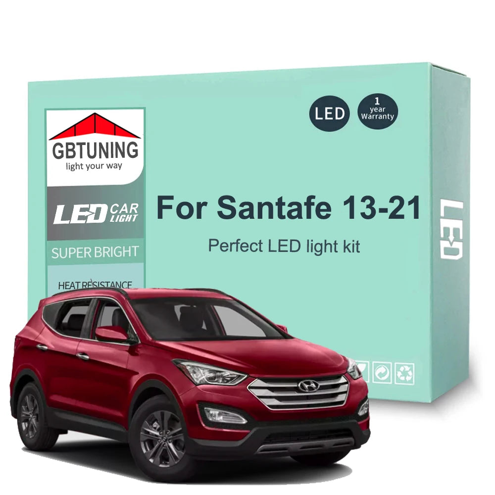 11-Piece LED Interior Light Kit for Hyundai Santa Fe Santafe - Canbus Error-Free Bulbs | AUTOKITSHOP