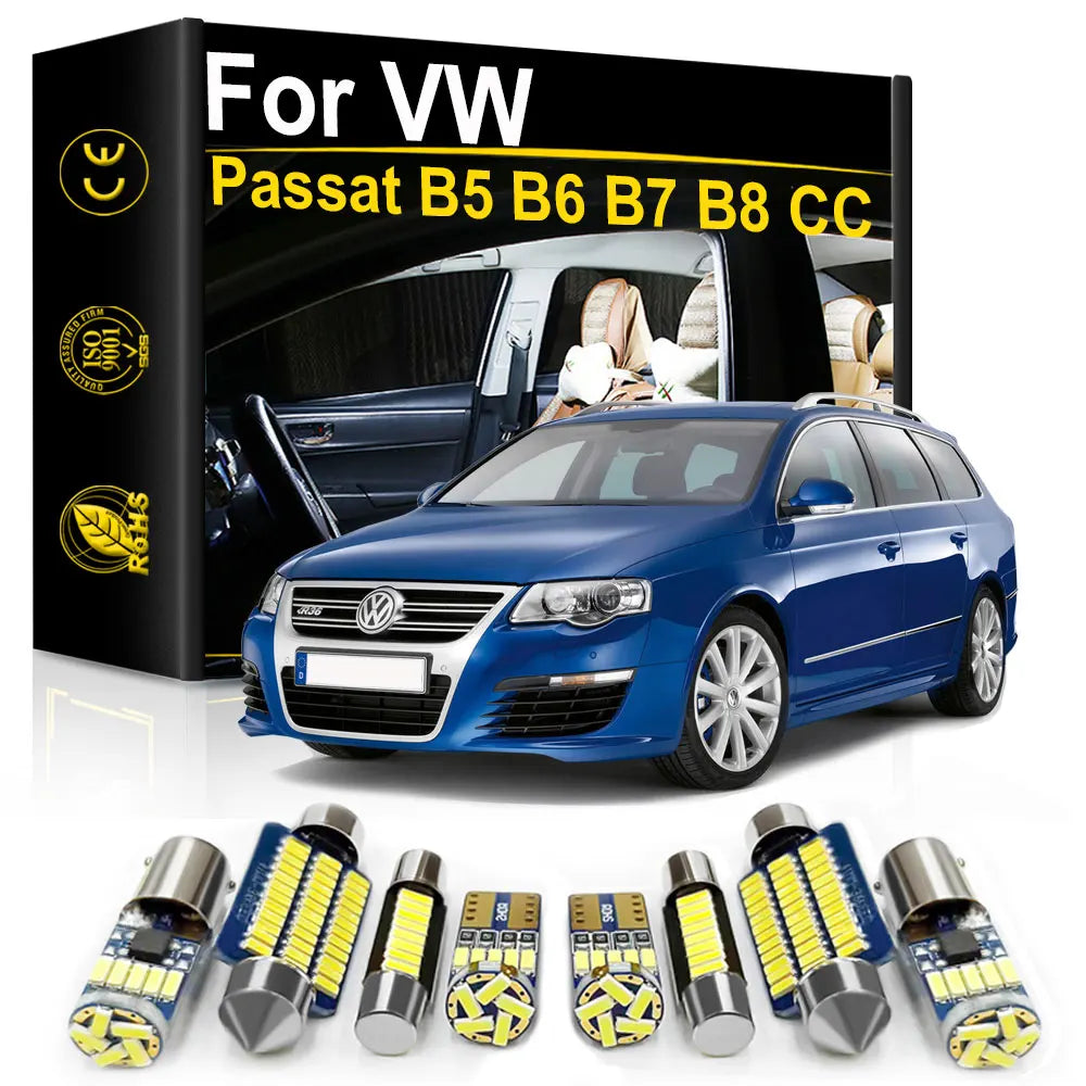 LED Interior Light Kit for Volkswagen VW Passat B5 B6 B7 B8 B4 CC Variant Tuning 1998-2020 - Canbus Dome Map Door Tru...