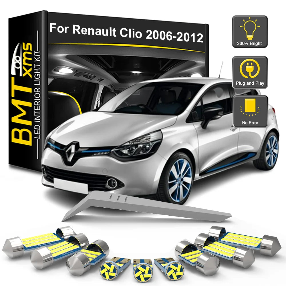 14-Piece LED Interior Light Kit for Renault Clio 3 III MK3 - Canbus Error-Free Bulbs | AUTOKITSHOP