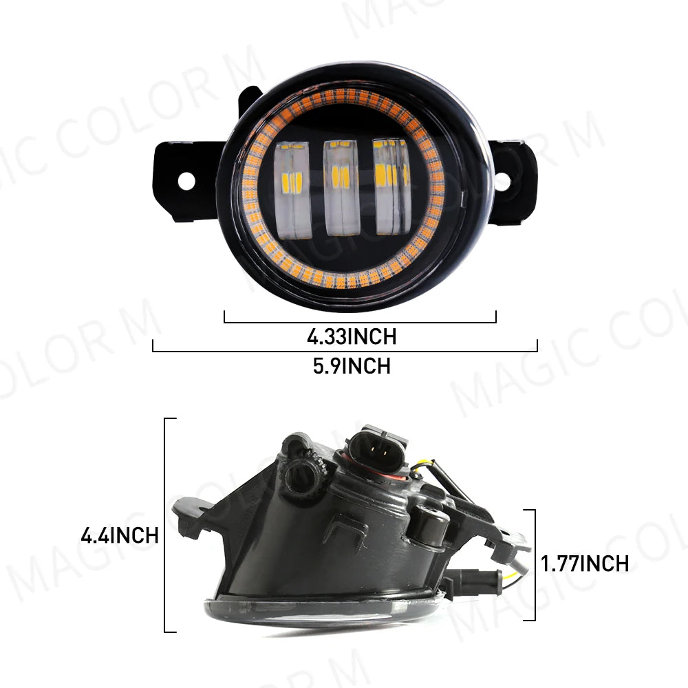 2 X Angel Eye Fog Light Assembly For Nissan X-Trail Rogue T32 2014 2015 2016 Car LED Lens  | AUTOKITSHOP