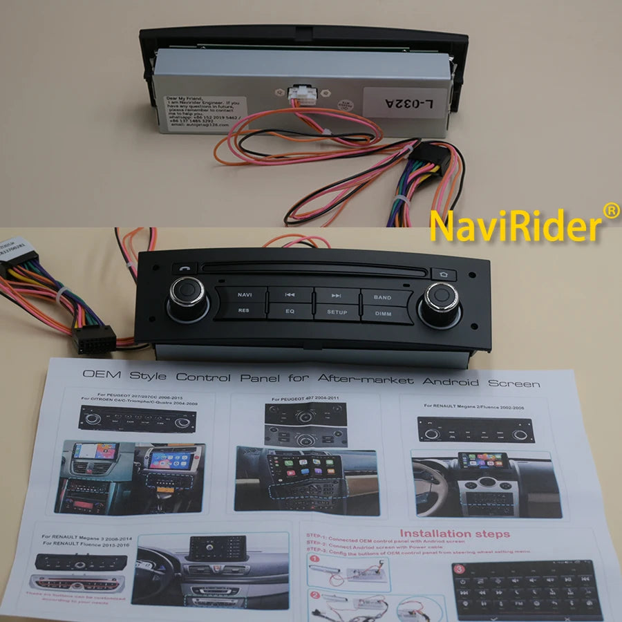 Plug & Play Control Panel To Android Screen Keep OEM Style For RENAULT Megane 2 2002-2008