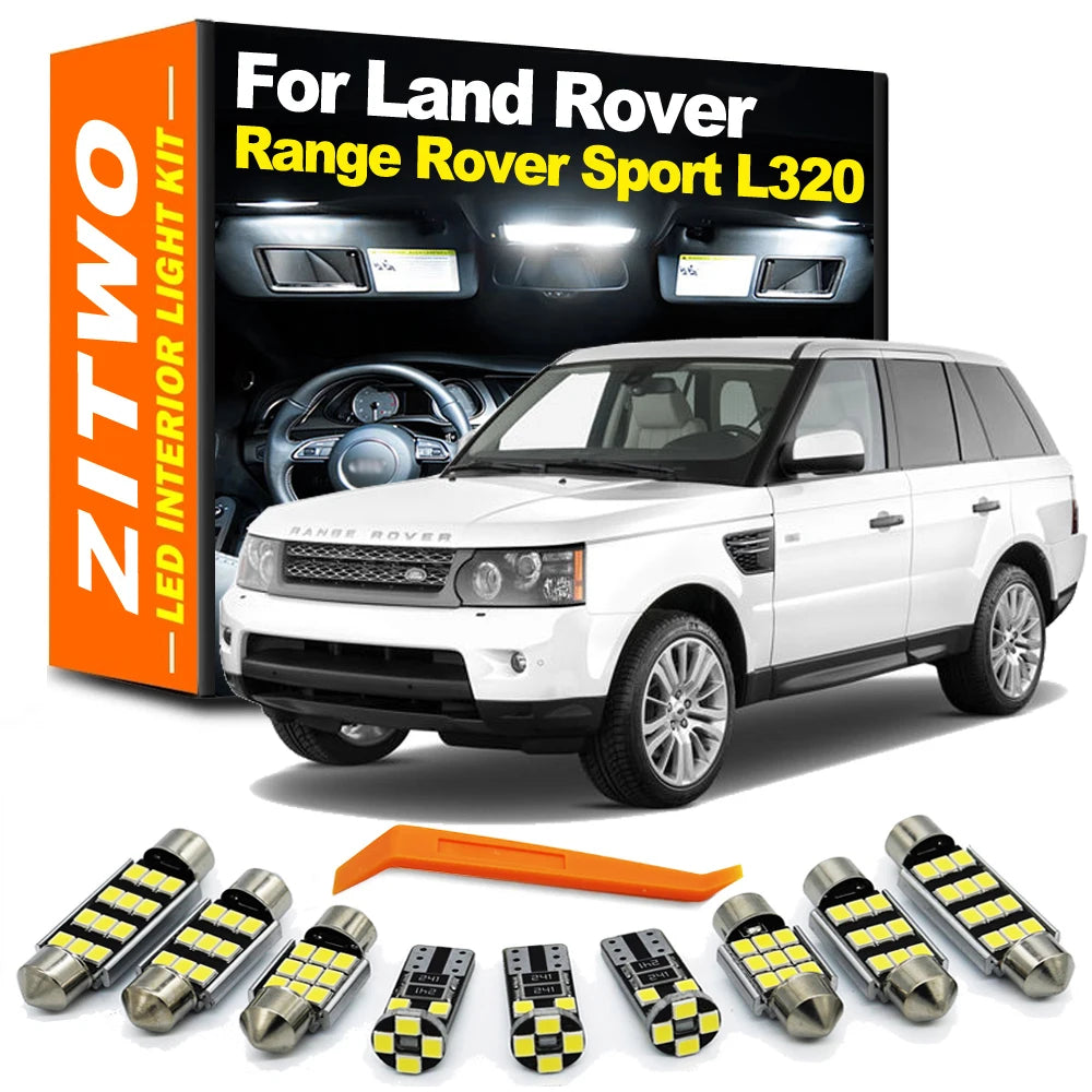 ZITWO 18Pcs Complete LED Interior Dome Foot Door Light Kit For Land Rover Range Rover Sport 1 MK1 I L320 Accessories 2005-2013