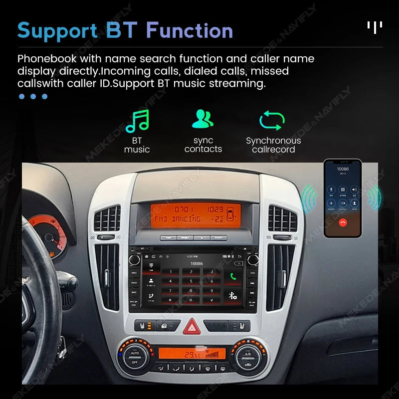 Wireless CarPlay Android Auto Multimedia Display Screen For KIA Ceed 2010 2011 2012 7inch