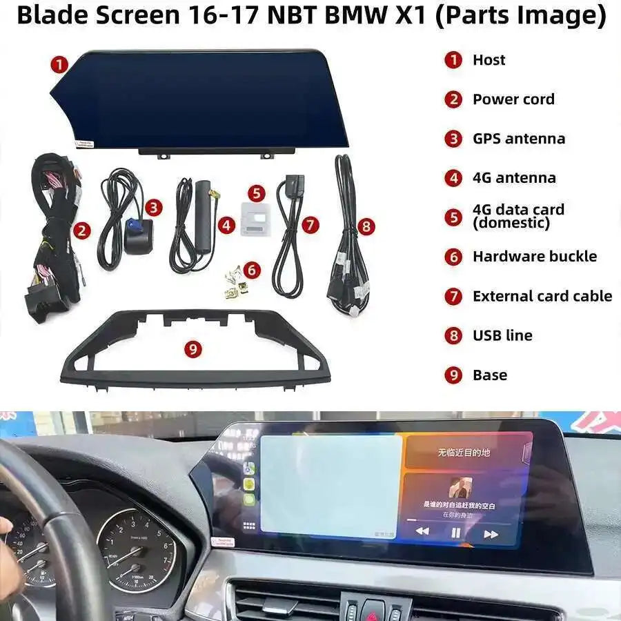 12.3'' GPS 4G Android Carplay Blade Screen For BMW X1 F48 NBT X2 F49 F39 EVO 2016-2018 Mul