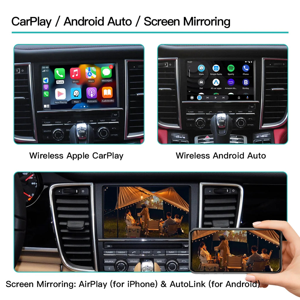 AUTOABC Wireless Carplay Android Auto Module Adapter For PCM3.1 System Porsche Panamera Ca