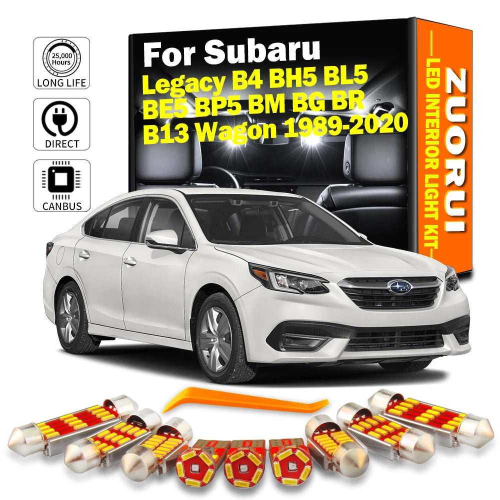 LED Interior Light Kit for Subaru Legacy B4 BH5 BL5 BE5 BP5 BM BG BR B13 Wagon 1989-2020 - Canbus Dome Map Door Trunk...