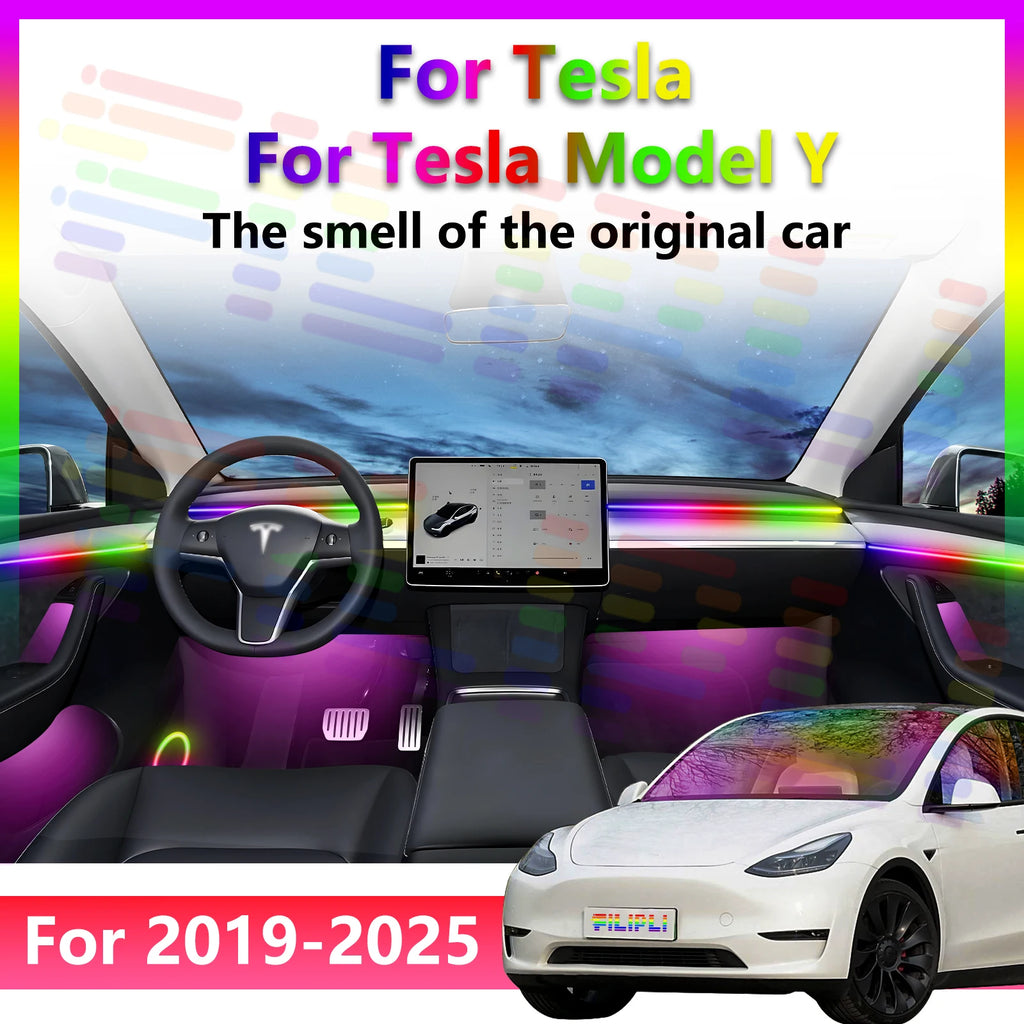 RGB - Ambient Light - for Tesla Model Y 2019-2025 - App Control - Car Interior Lighting | AUTOKITSHOP