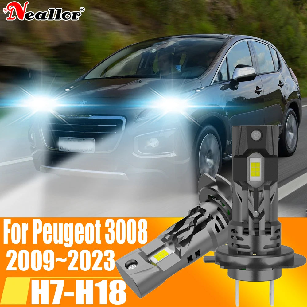 2x High Power H7 Led Headlight Canbus No Error H18 Car Bulb 6000K White Light Moto Diode L