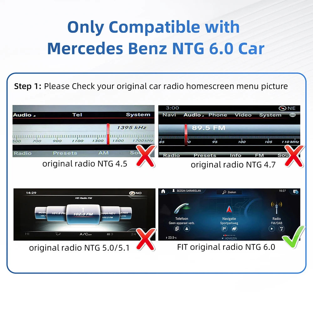 Wireless CarPlay Android Auto For Mercedes Benz A B C E CLS CLA GLA GLB Class NTG6.0 2018- | AUTOKITSHOP