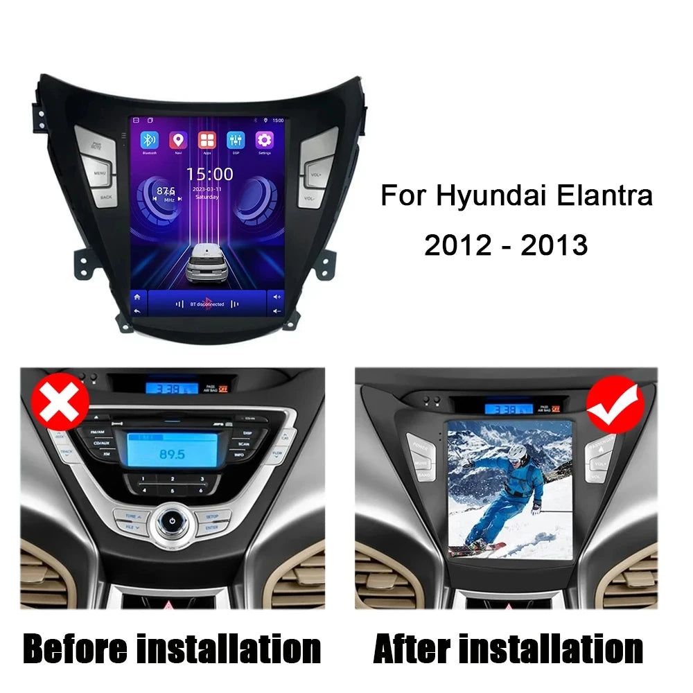 9.7'' Android 16 Auto For Hyundai Elantra 2012 - 2013 Car Radio Multimedia Video Player GP