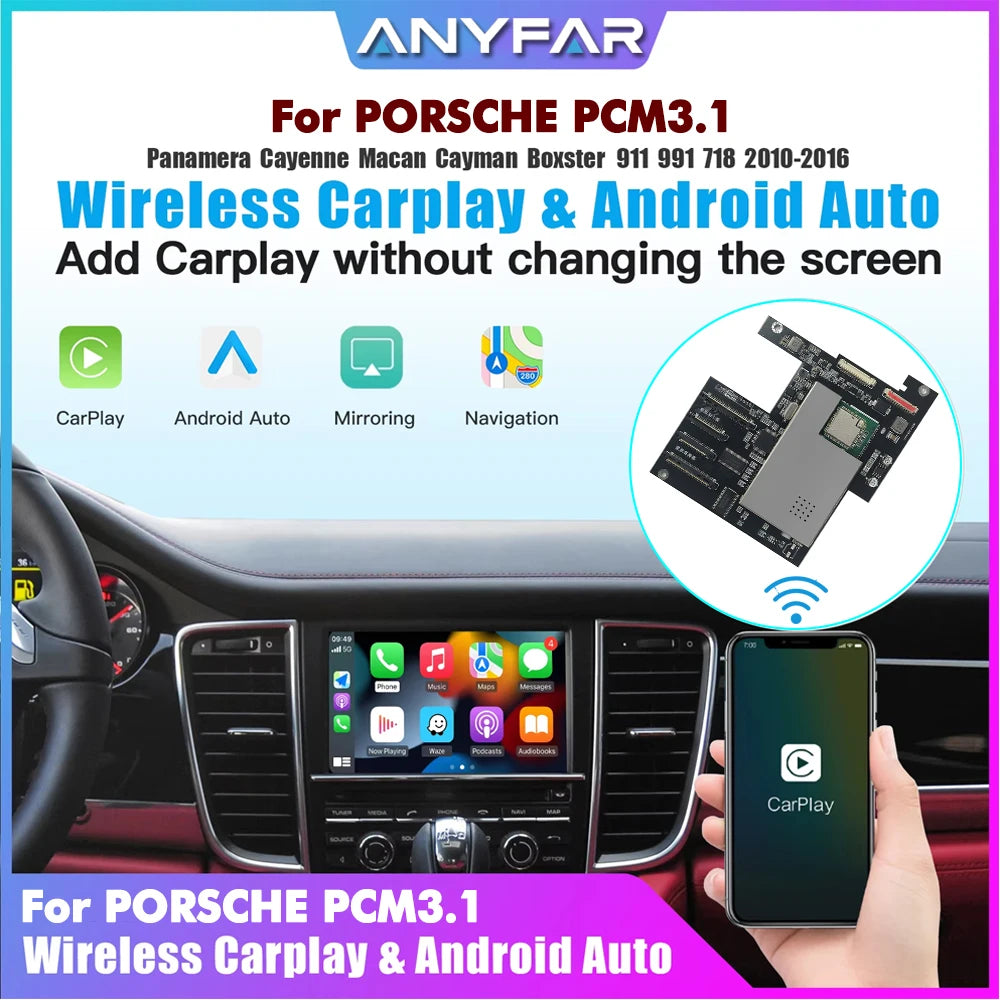 Wireless Carplay Android auto Module For Porsche PCM3.1 Panamera Cayenne Cayman Macan 911