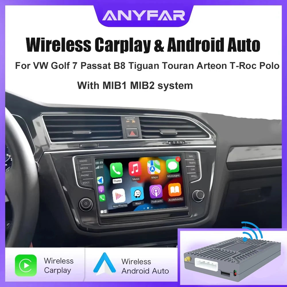 Wireless Carplay Android Auto for Volkswagen Golf7 Tiguan Passat B8 Teramont Polo Arteon T