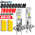 7800W H7 LED H4 H1 Headlight CANBUS 9005 H9 H11 HB3 9006 HB4 Lights Mini Lamp 1:1 Size Wir