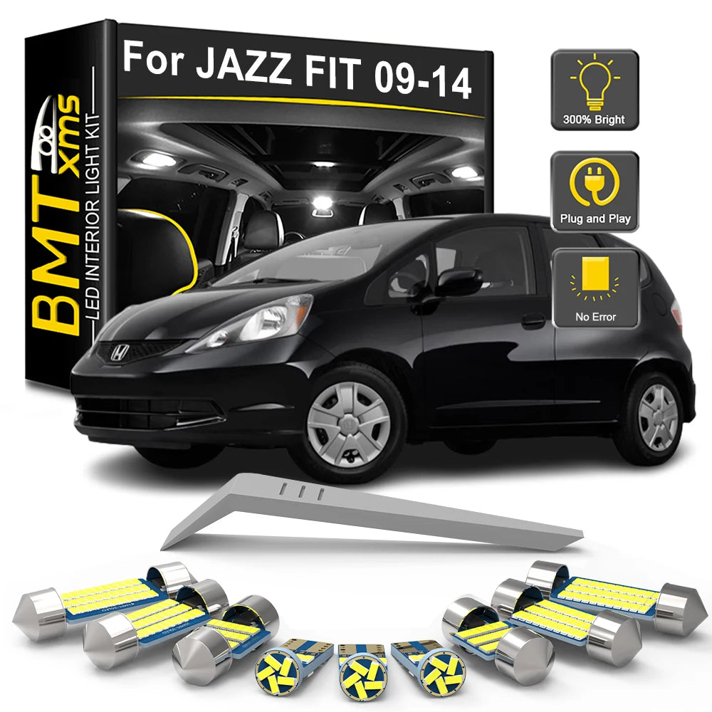 9-Piece LED Interior Light Kit for Honda Jazz Fit MK2 2 II - Canbus Error-Free Bulbs | AUTOKITSHOP