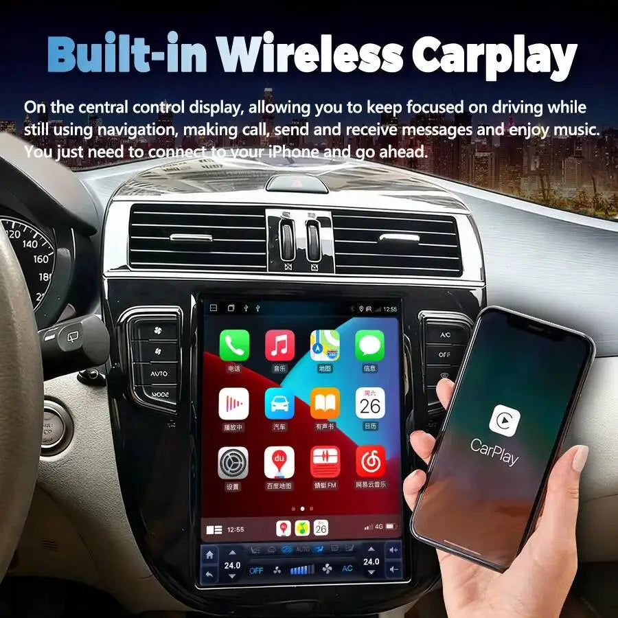 Navigation Carplay Car GPS Stereo Autoradio 4G WiFi 9.7inch Screen Android 15 Multimedia V