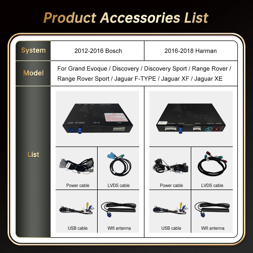 RoadTop Wireless Carplay Android Auto Mirror Link AirPlay Ai Box For Land Rover Jaguar Ran