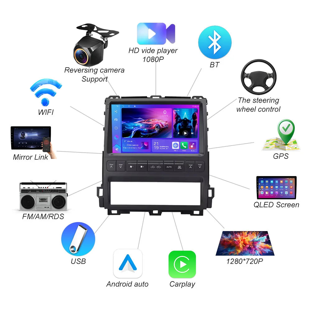 Android 16 For Lexus Gx470 2002-2009 Car Radio Carplay Auto Multimedia Video Player Stereo | AUTOKITSHOP
