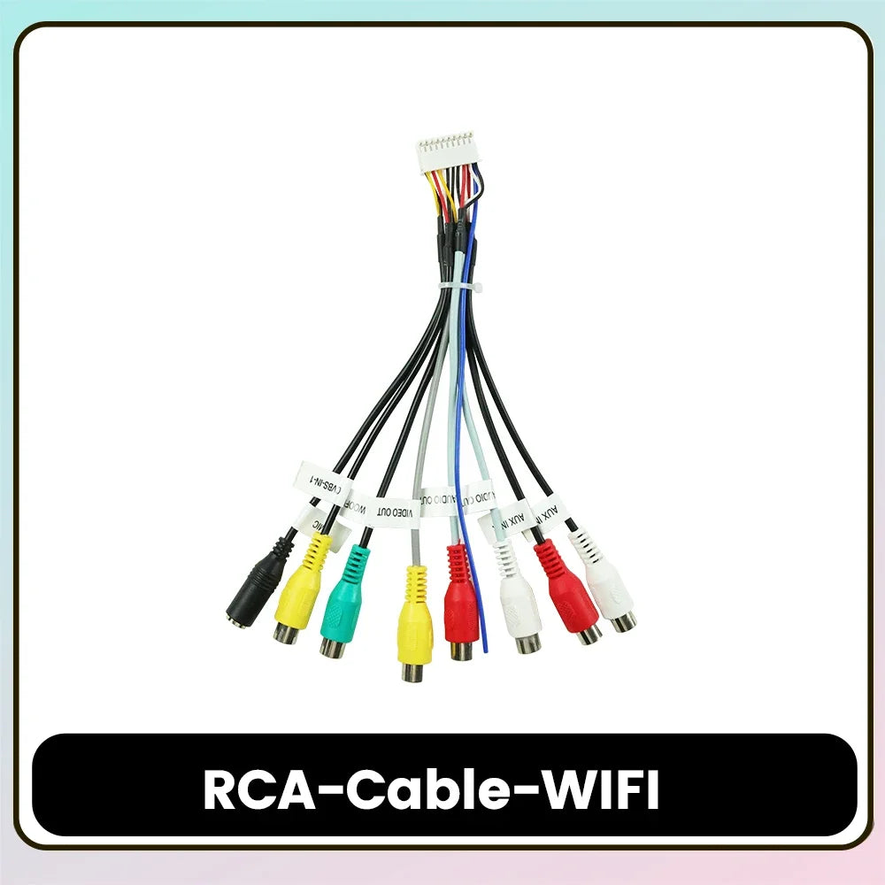 20 Pin RCA Socket CVBS Aux in Subwoofer Amp Control Wire Fan 12V Power Jack Mic Harness fo | AUTOKITSHOP