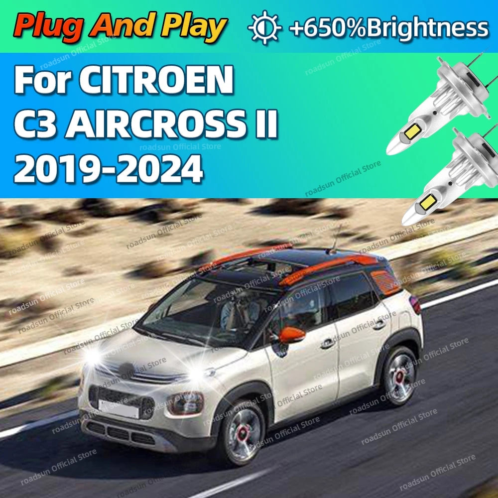 2/4Pcs High Power Headlight Car LED Lights Bulbs 160W Plug and Play For CITROEN C3 AIRCROS