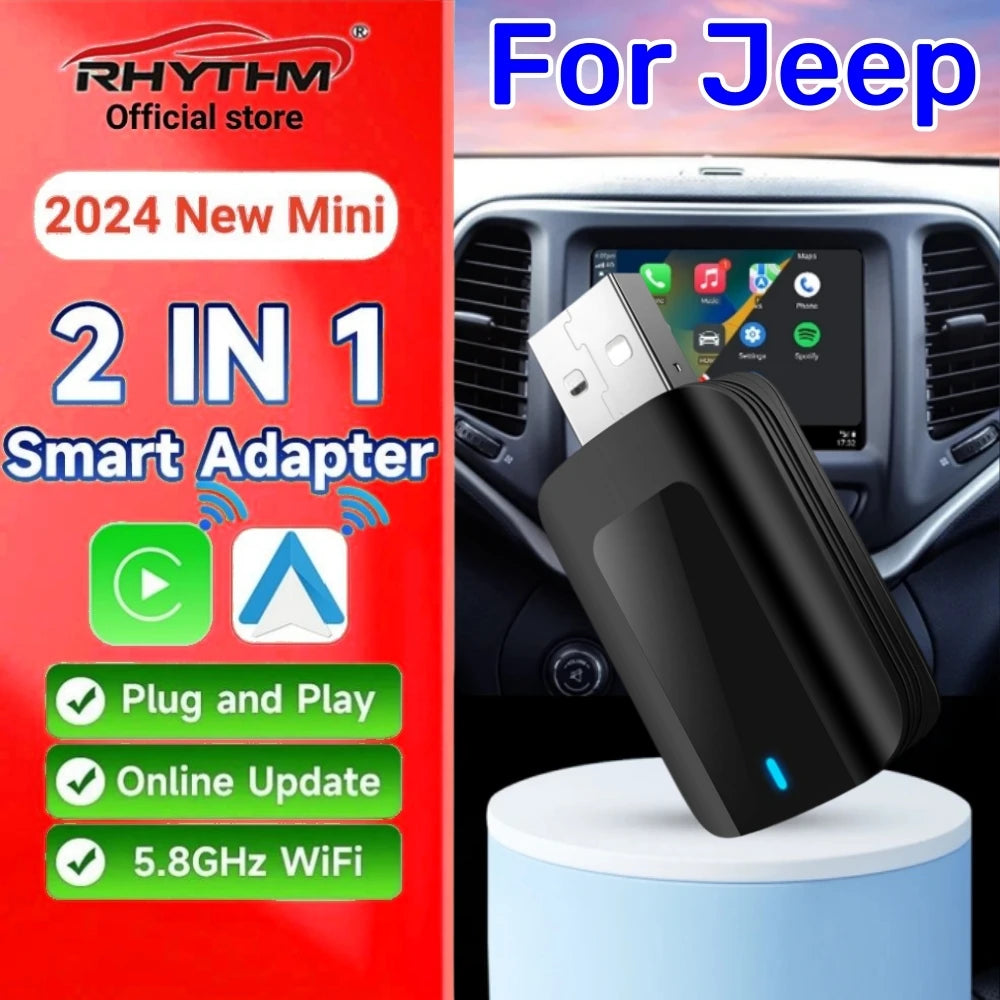 Wireless Adapter CarPlay Android Auto 2in1 Smart Dongle Play&Plug For Jeep Compass Grand C | AUTOKITSHOP